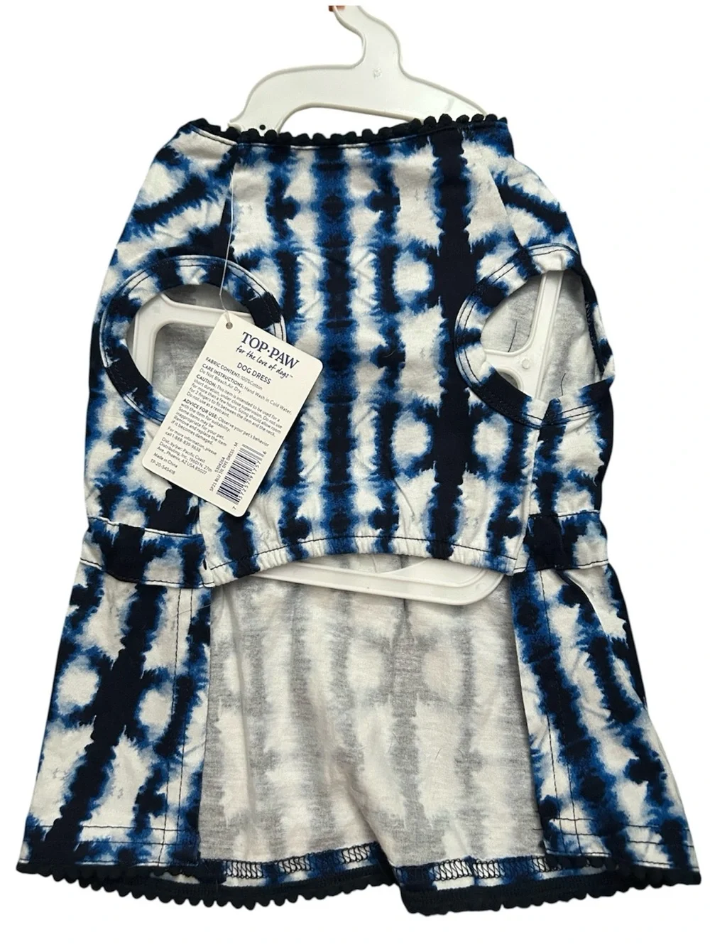 NWT Top Paw Blue Shibori Dog Dress - Size Medium